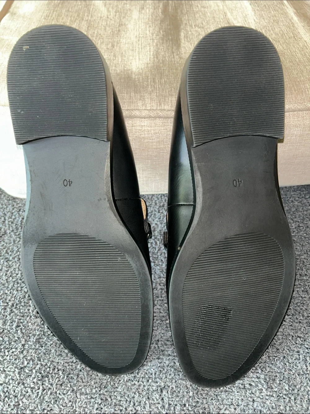 H&M Black Loafers with silver hardware